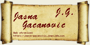 Jasna Gačanović vizit kartica